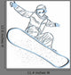 Blue Silhouette Snowboarder