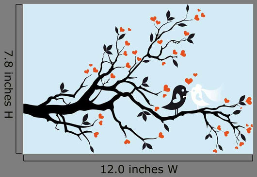 Wedding Birds Kissing Vector Wall Mural
