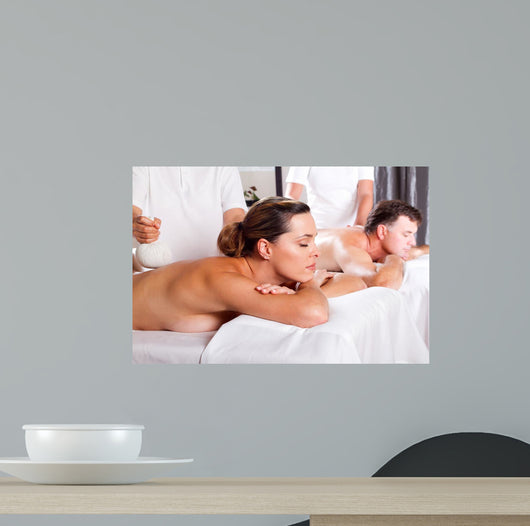 couple having massage Wall Mural