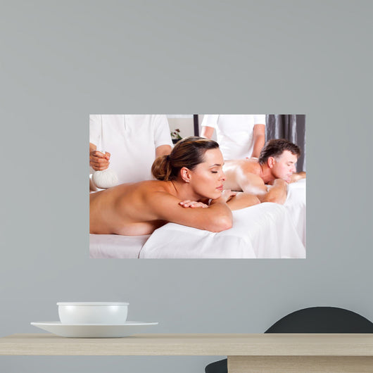 couple having massage Wall Mural