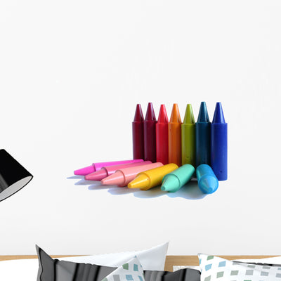 Crayon Fan Wall Decal shown on a wall