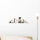 Pets Sitting in Front of White Background Wall Decal