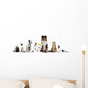 Pets Sitting in Front of White Background Wall Decal