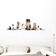Pets Sitting in Front of White Background Wall Decal