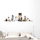 Pets Sitting in Front of White Background Wall Decal