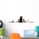 Group of pets sitting in front of white background Wall Decal