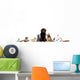 Group of pets sitting in front of white background Wall Decal