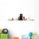 Group of pets sitting in front of white background Wall Decal