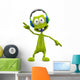 Dj Alien Cartoon Staying Wall Decal