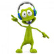 Dj Alien Cartoon Staying Wall Decal