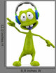 Dj Alien Cartoon Staying Wall Decal