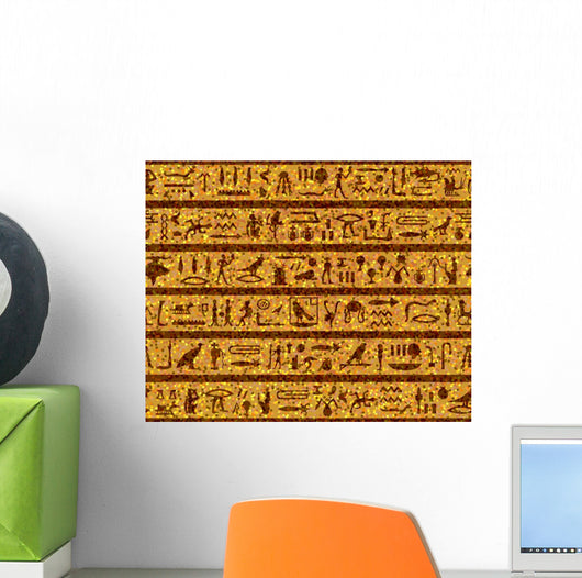 Egyptian Seamless Hieroglyphs Pattern Wall Decal