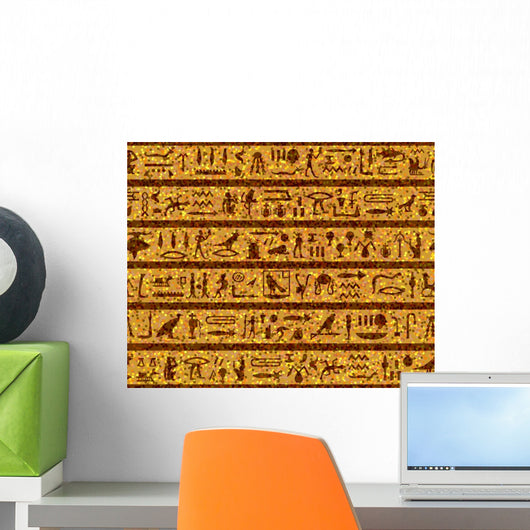 Egyptian Seamless Hieroglyphs Pattern Wall Decal