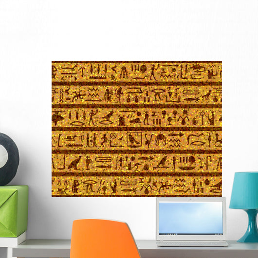 Egyptian Seamless Hieroglyphs Pattern Wall Decal