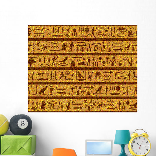 Egyptian Seamless Hieroglyphs Pattern Wall Decal