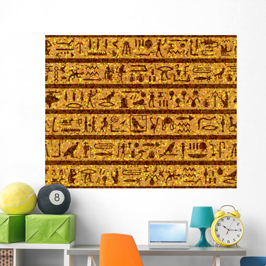 Egyptian Seamless Hieroglyphs Pattern Wall Decal