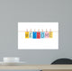 Welcome,words hang by wooden peg Wall Decal