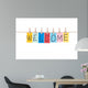 Welcome,words hang by wooden peg Wall Decal