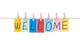 Welcome,words hang by wooden peg Wall Decal
