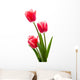 Red tulips with white border Wall Decal