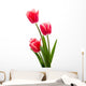 Red tulips with white border Wall Decal
