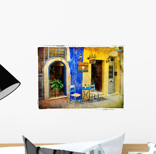 pictorial old streets of Greece - Chania, Crete Wall Mural