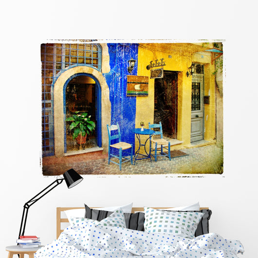 pictorial old streets of Greece - Chania, Crete Wall Mural