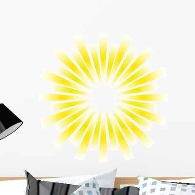 Sun Rays Wall Decal shown on a wall