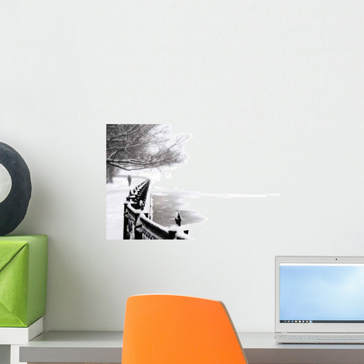 Embankment Snowfall Saint Petersburg Wall Decal