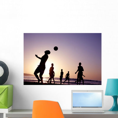 Futbol En La Playa Wall Mural shown on a wall