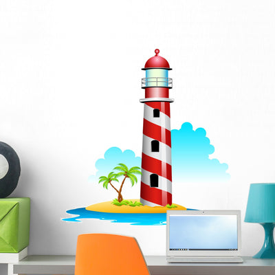 Lighthouse shown on a wall