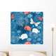 Texture Elephants and Butterflies Wall Decal