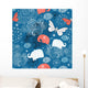 Texture Elephants and Butterflies Wall Decal