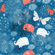 Texture Elephants and Butterflies Wall Decal