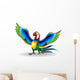 Pappagallo Ara Cartoon-Funny Macaw Parrot-Vector Wall Decal