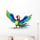 Pappagallo Ara Cartoon-Funny Macaw Parrot-Vector Wall Decal