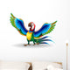Pappagallo Ara Cartoon-Funny Macaw Parrot-Vector Wall Decal