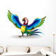 Pappagallo Ara Cartoon-Funny Macaw Parrot-Vector Wall Decal