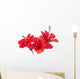 Three Red Hibiscus Wall Decal