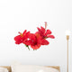 Three Red Hibiscus Wall Decal