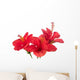 Three Red Hibiscus Wall Decal