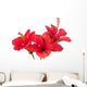 Three Red Hibiscus Wall Decal