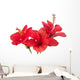 Three Red Hibiscus Wall Decal