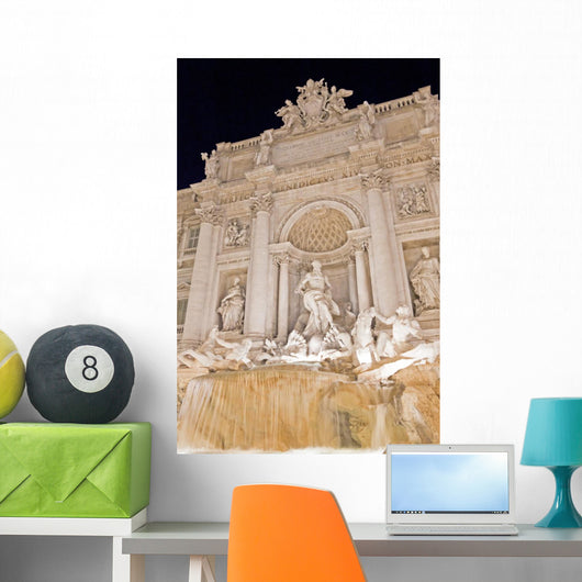 Fontana Di Trevi Noche Wall Mural