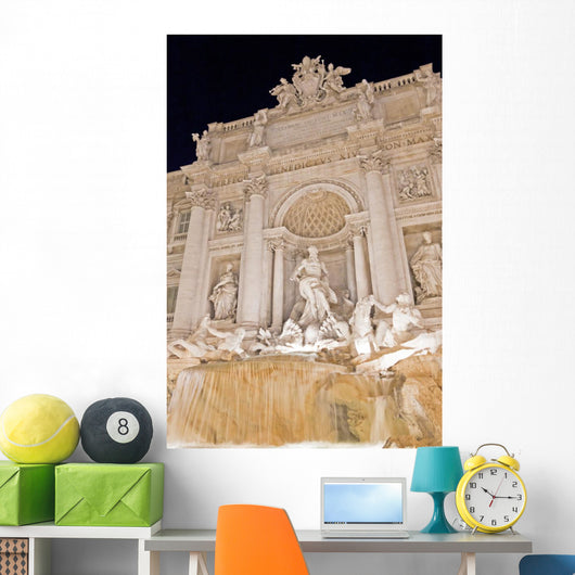 Fontana Di Trevi Noche Wall Mural