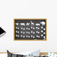 Animals Footprints Blackboard Wall Mural