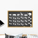 Animals Footprints Blackboard Wall Mural