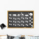 Animals Footprints Blackboard Wall Mural