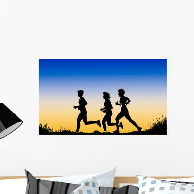 Running Sports Wall Mural shown on a wall