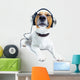 Dog Listening Music Wall Decal